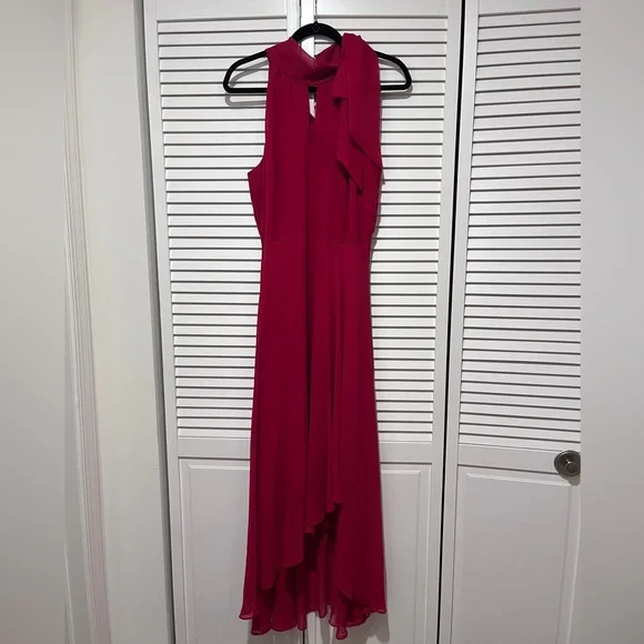 White House Black Market | Dresses | White House Black Market Red Chiffon  Dress Size 2 | Poshmark